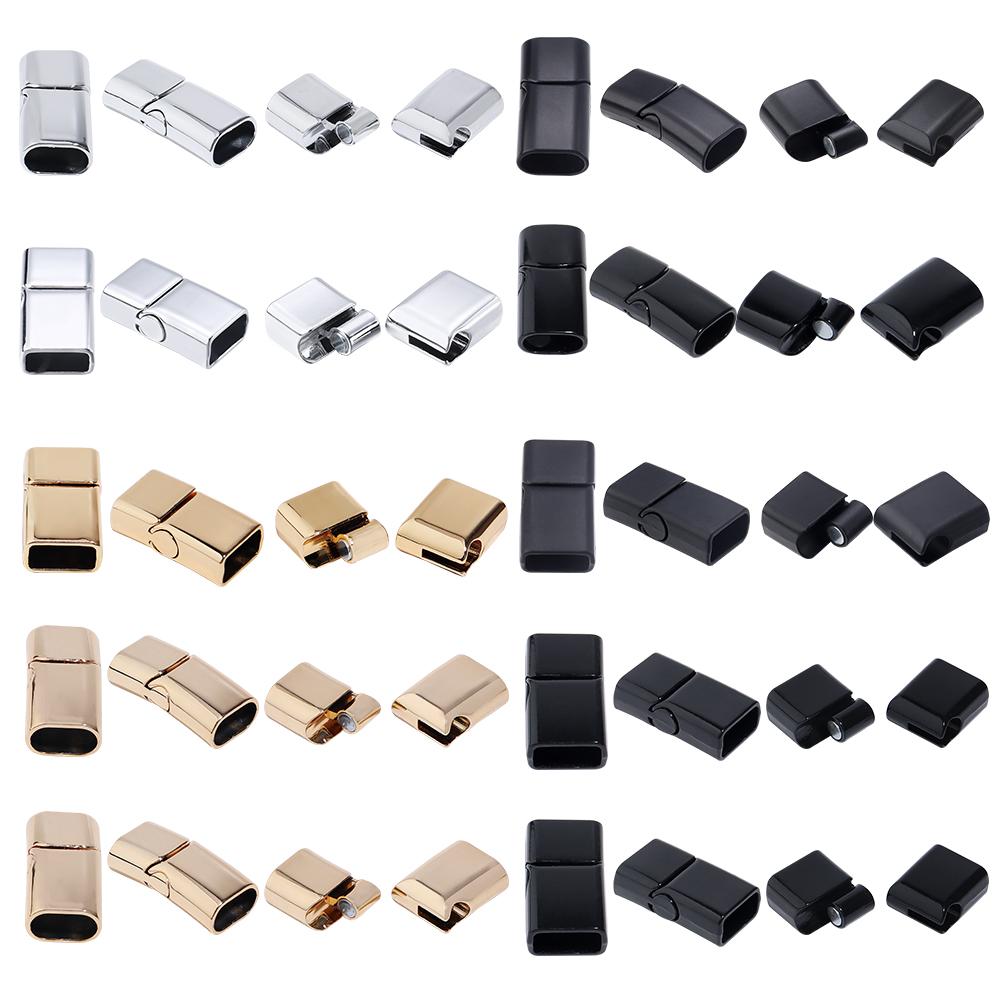 5pcs/lot Alloy Magnetic Buckle Round Square Leather Bracelet End Clasps Connector For DIY Handmade Jewelry Necklace Making