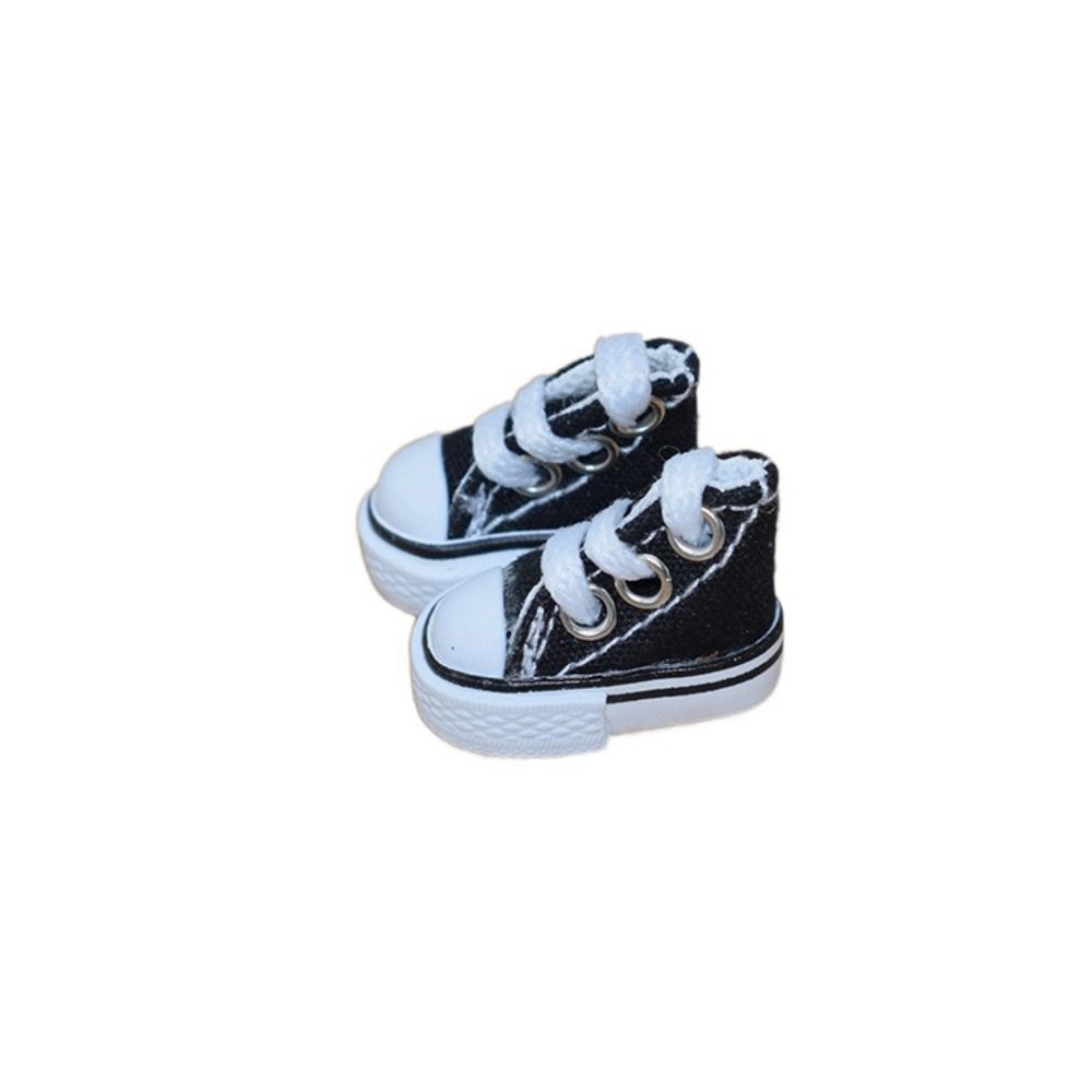 Fashion Cute 3.5CM Doll Shoes Mini Solid Colored 1/8 Bjd Canvas Shoes Doll Dress Up Accessories