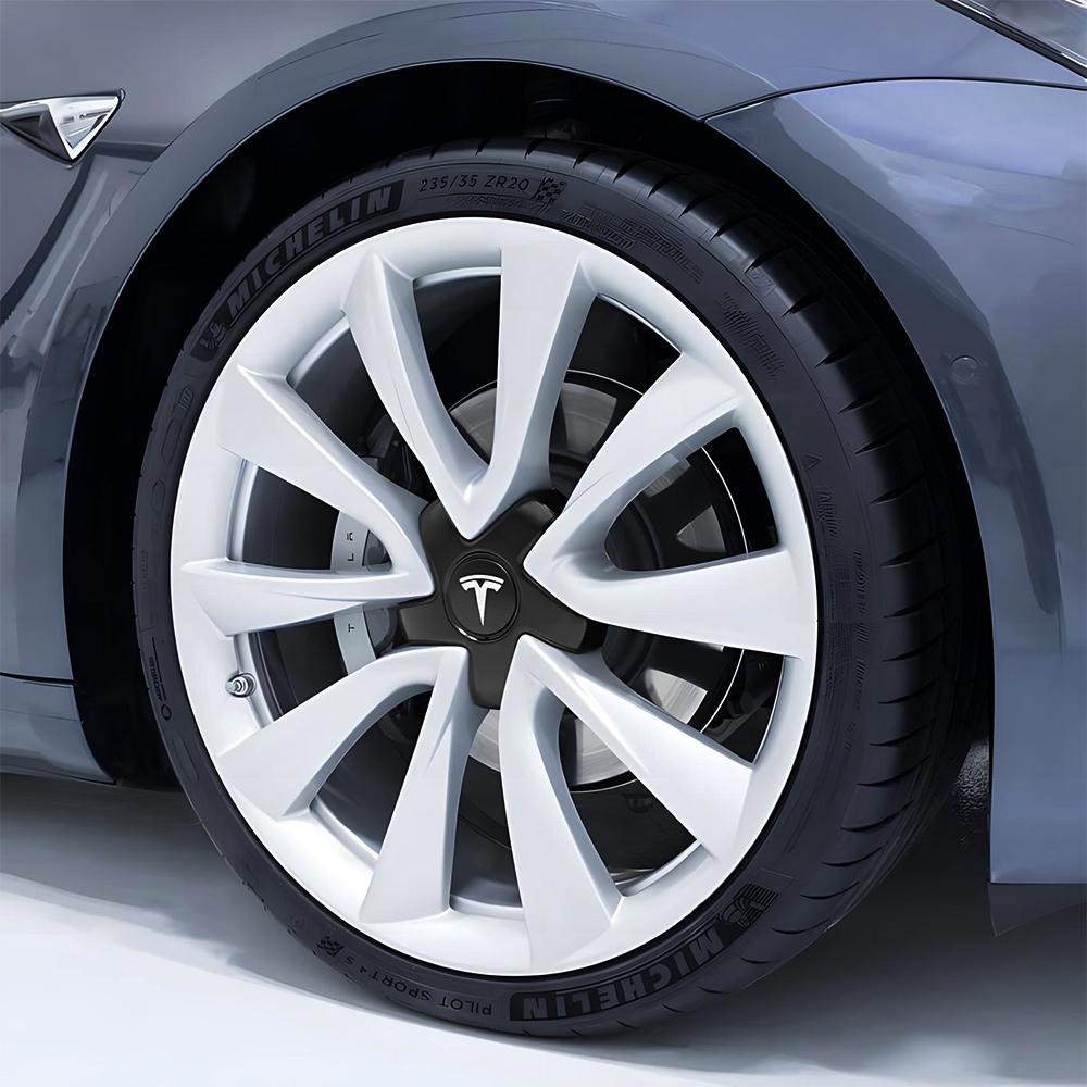 4pcs Wheel Center Caps Hub Covers For Tesla Model 3 2018-2021 19inch Five Claw Type Athletic Hubcaps Car Decoration Accessories