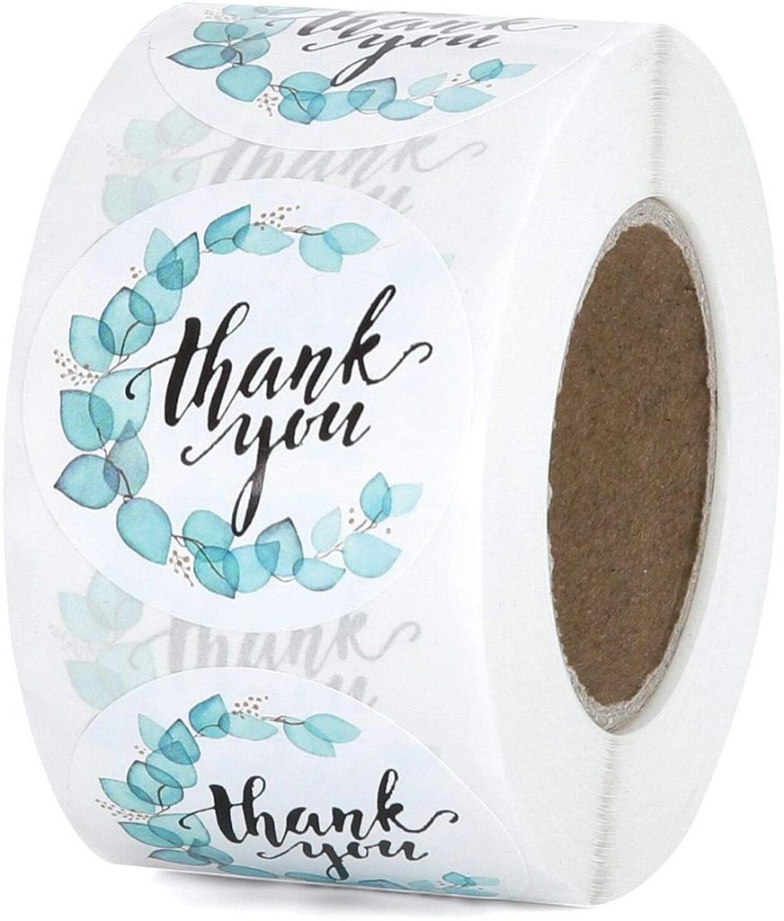 100-500pcs Flowers Round Thank You Stickers for Supporting Small Business Seal Labels for Thank You Cards,Wedding Party