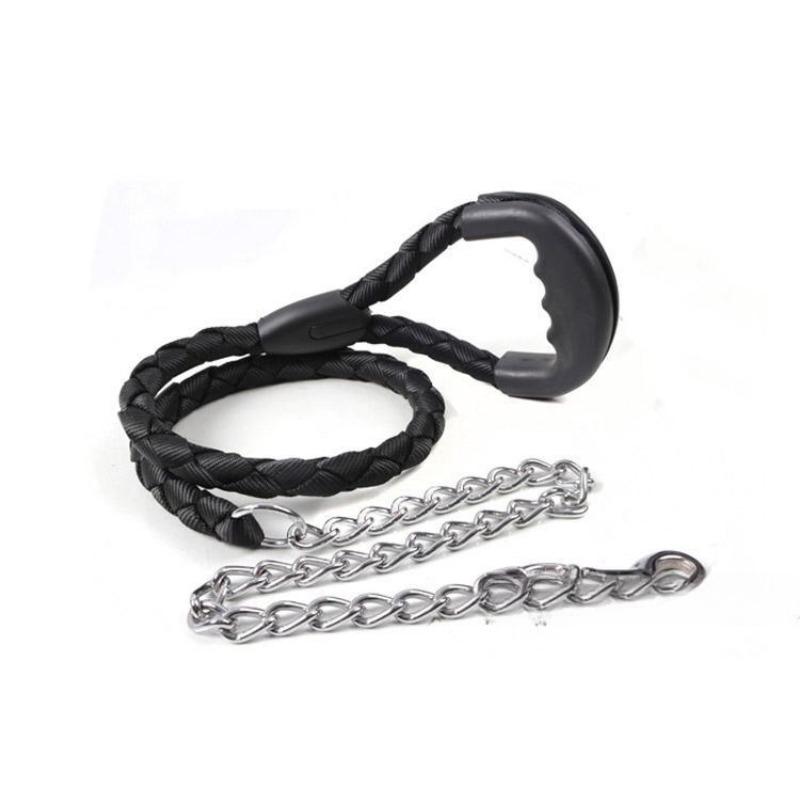 

Собачья цепь Анти-укус Собачья цепь с резиновой ручкой Собачий поводок Собачьи зоотовары Length 120cm