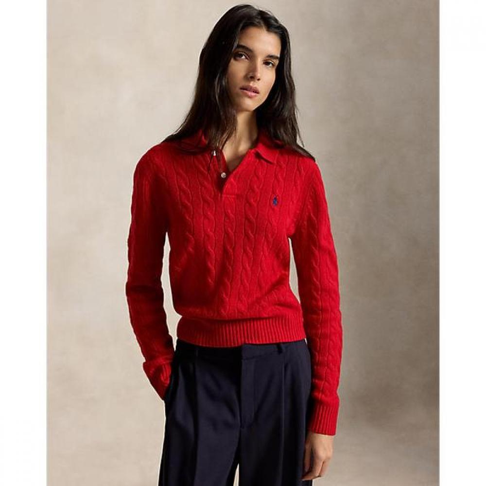 Polo Ralph Lauren Women S Cable Knit Wool caShmere Polo Sweater wmpoSwenc0216726