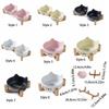 Cute Cat High Foot Bowl Prevent Tipping Dog Food Feeding Basin Pet Bowl  Neck Protection