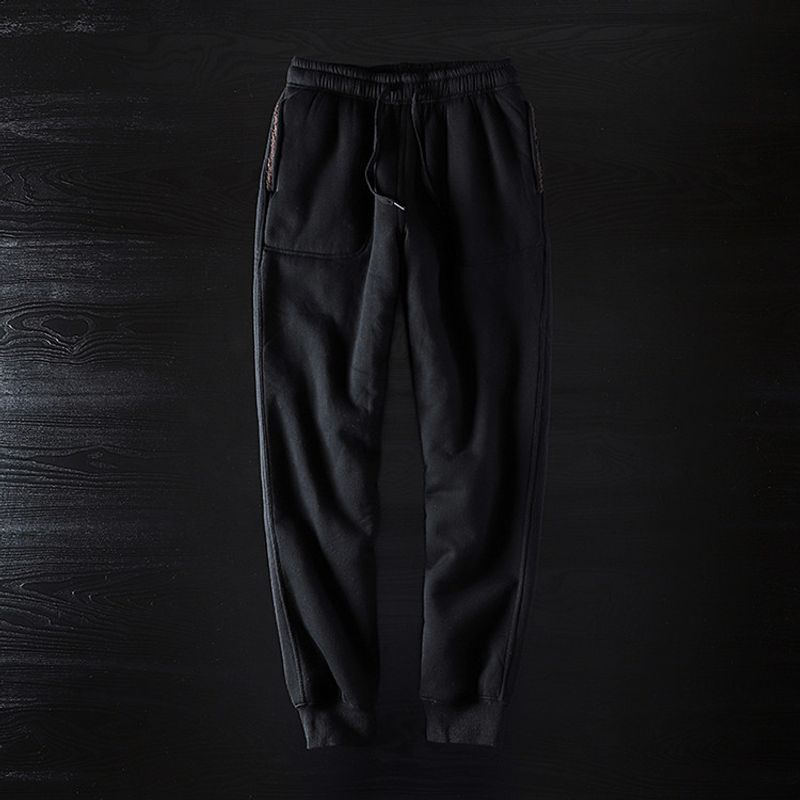 Sweatpants Cut-off Label Winter Lambskin Export Original Pants Black 2L