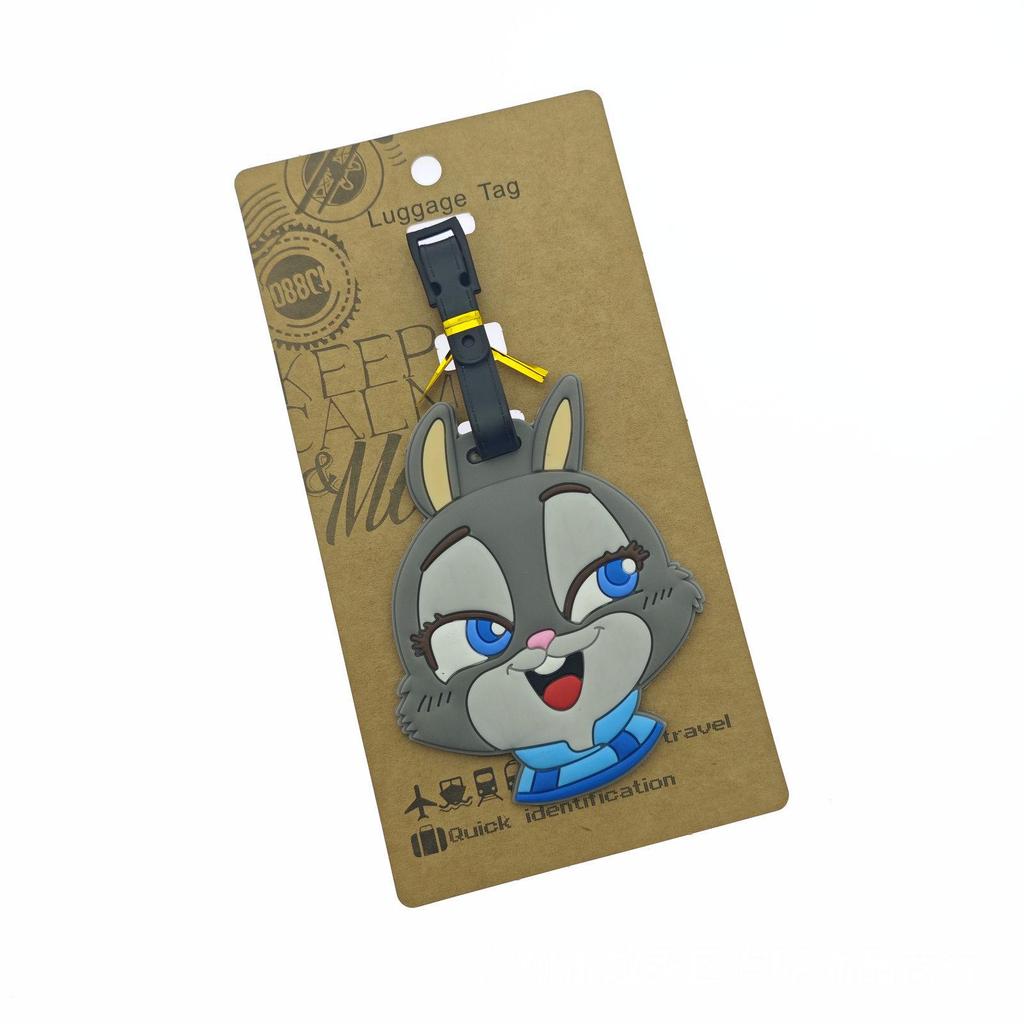 Zootopia Cute Cartoon Silicone Luggage Tag - Judy, Nick, Sloth Design