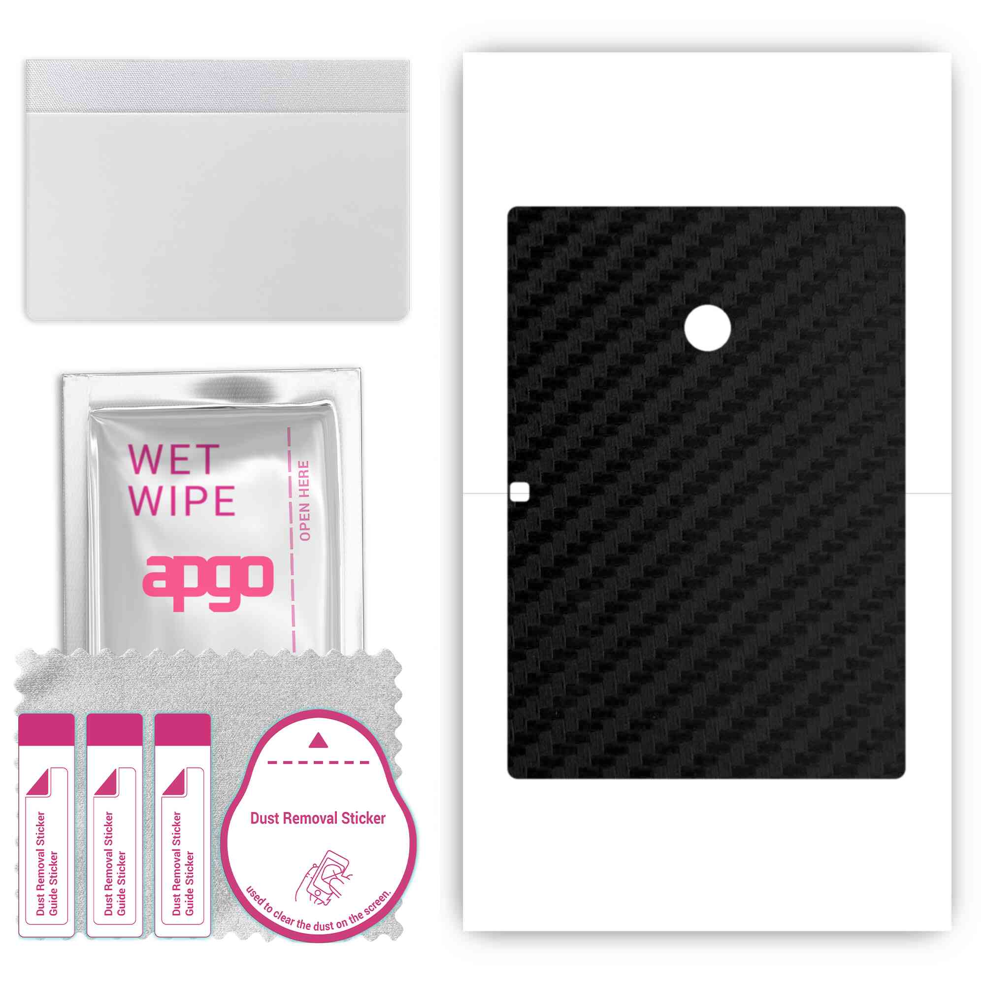 

apgo Protective Skin Sticker for the back compatible with Teclast T20, Wrap Film, Foil, Vinyl - Pattern Carbon Black