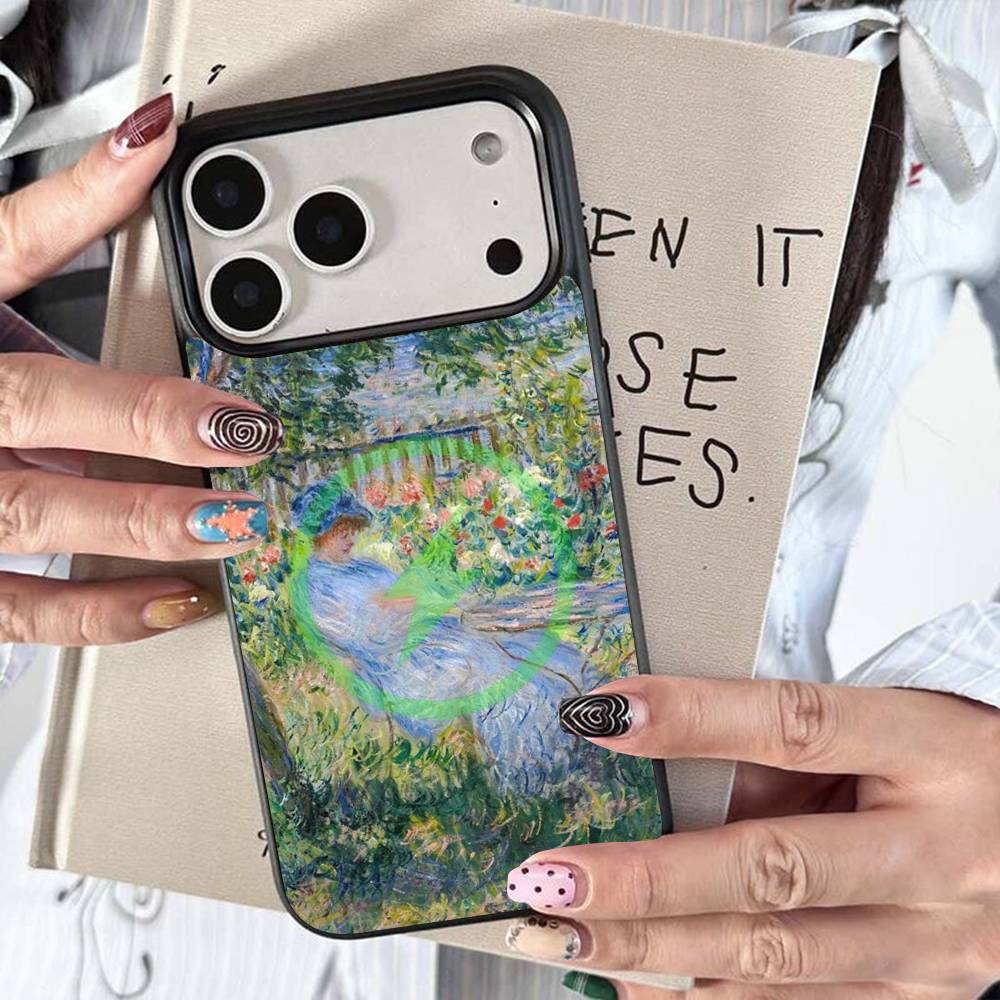 Claude Monet Impressionism Painter For Magsafe Wireless Charge Case For iPhone 17 16 15 14 13 12 11 15 Pro Max Magnetic Cover