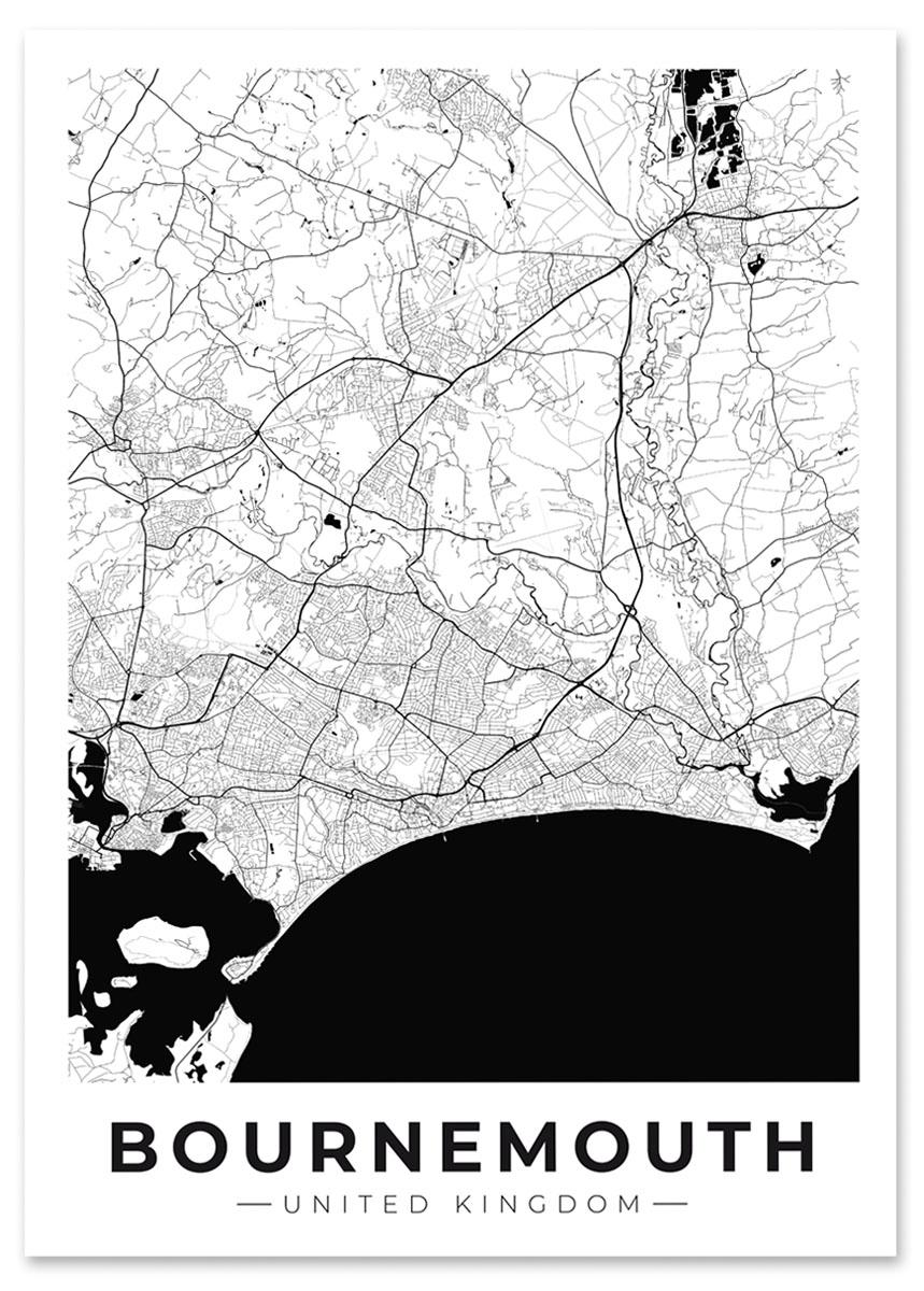 

Plakat mapa plan miasta Bournemouth 30x40 cm