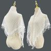 Polyester Tassels Lace Head Scarf Breathable Sequin Decor Scarf  Catholic Chapel