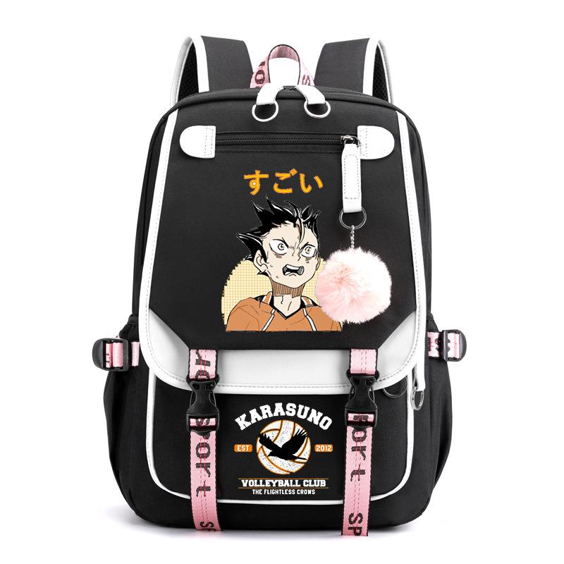 Anime volleyball teenager peripheral printing middle school student schoolbag outdoor large-capacity backpack