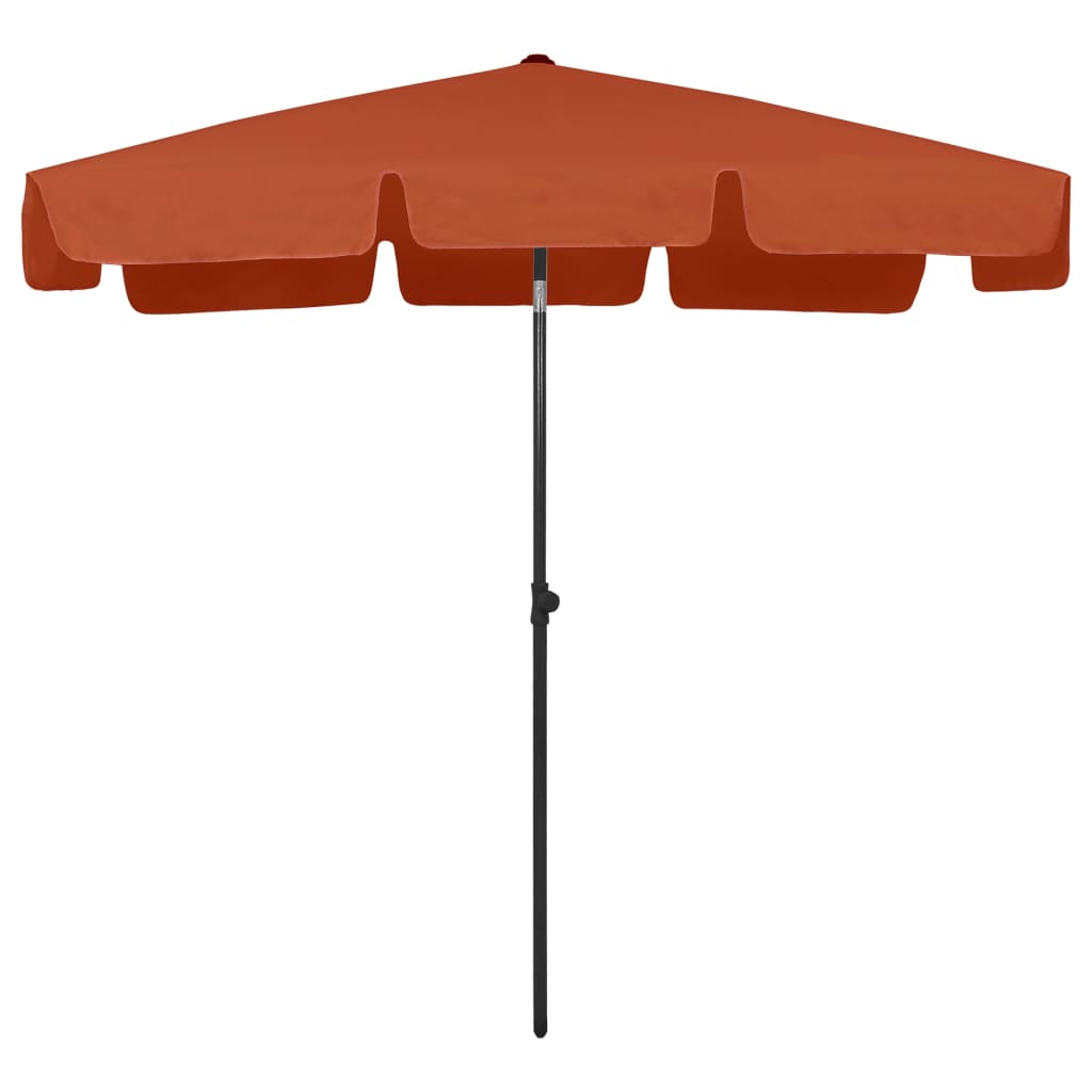 Beach Umbrella Terracotta Red 200 X 125 Cm