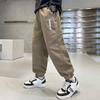 Children's Plus Velvet Pants Boys Padded Trousers Winter New Kids Elastic Waist Sweatpants Teenager Casual Fleece Clothing