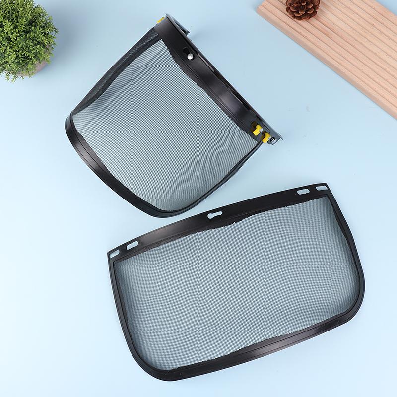 1Pc Garden Grass Trimmer Safety Helmet Hat With Full Face Mesh Protective Mask For Logging Brush Cutter Forestry Protection