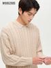 WOOG2005 Herr Polo Krage Flätstickad Cardigan Tröja, Vinterkollektion 2025