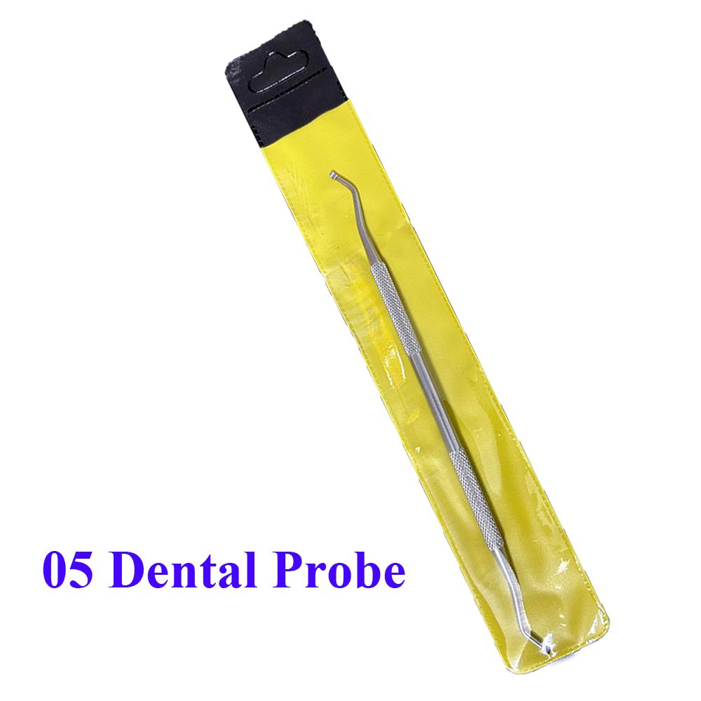 Professional Stainless Steel Dental Mirror Double Probe Sickle Hoe Tooth Cleaner Oral Care Dentist Home Use Tools