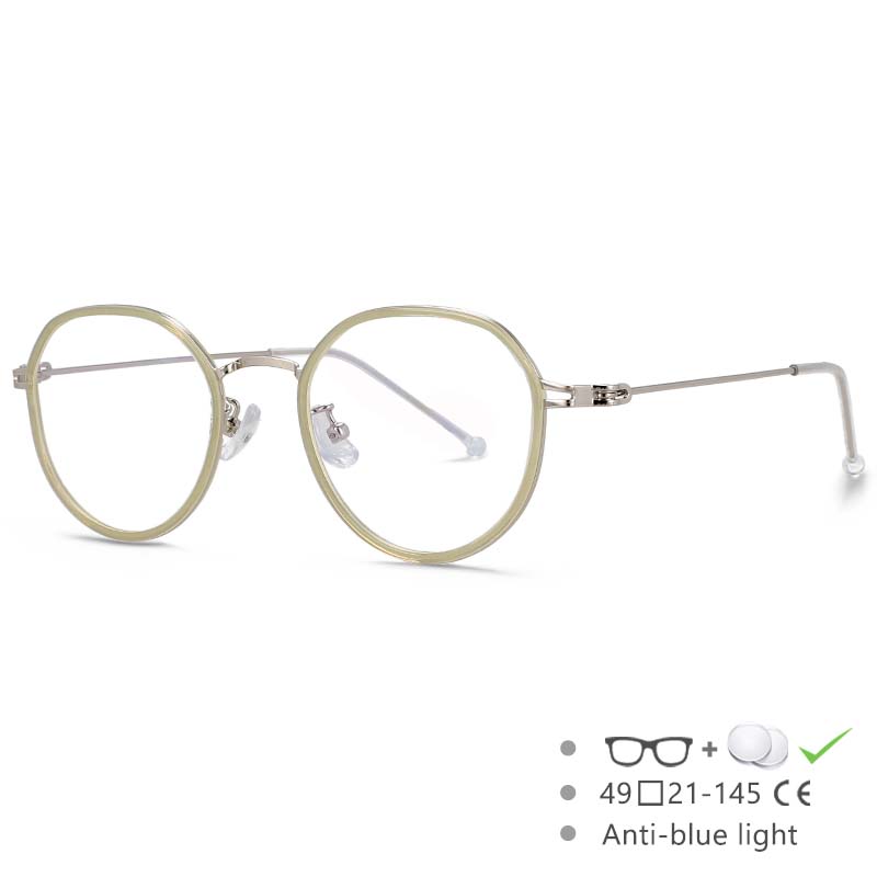 53262 Ultraleichte Runde Anti-Blaulicht Computerbrille Optisch Herren Damen Modebrille