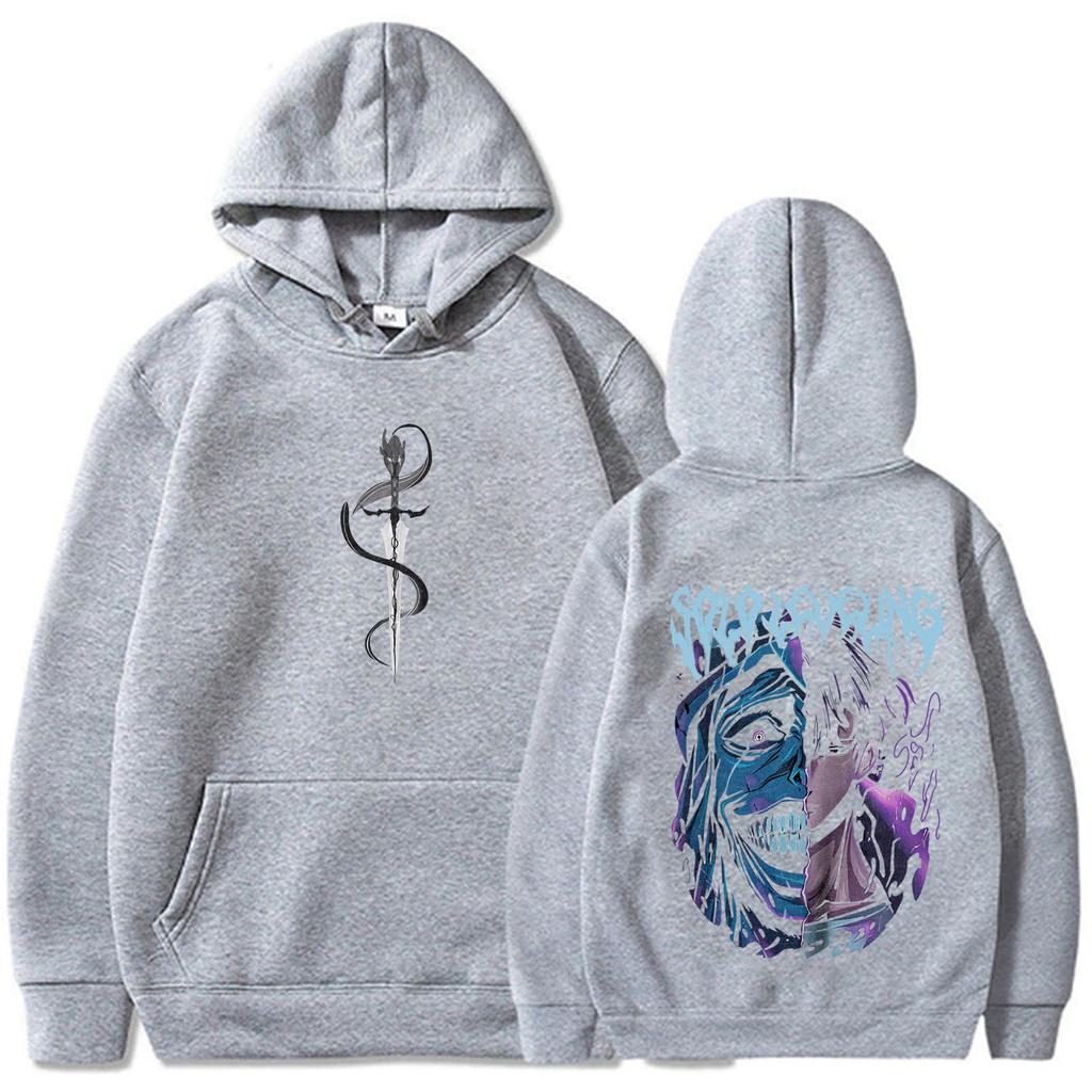 Solo Leveling Statue of God Hoodie Sung Jinwoo Hoodie Anime Graphic Tees Anime Sweatshirts Women Men Gift Streetwear