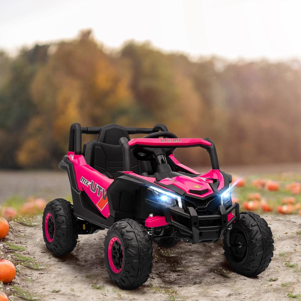 12V Kids Ride On Car with Remote Control, Kids Electric Car with Suspension System, Music, for Kids 3-5 Years, Pink
