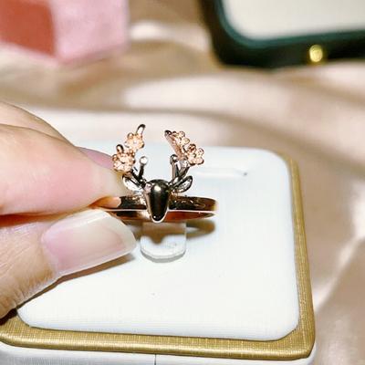 European and American Gold Segment Jewelry Creative Personality Elk Ring  Color Protecting Ring