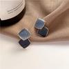 Boho Geometric Enamel  Diamond Earrings Square Drop Earrings For Women