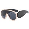Vintage Y2K Brand Designer Oversized Pilot Sunglasses Women For Men Fashion Mirror Shades Trendy Punk One Piece ins Sun Glasses