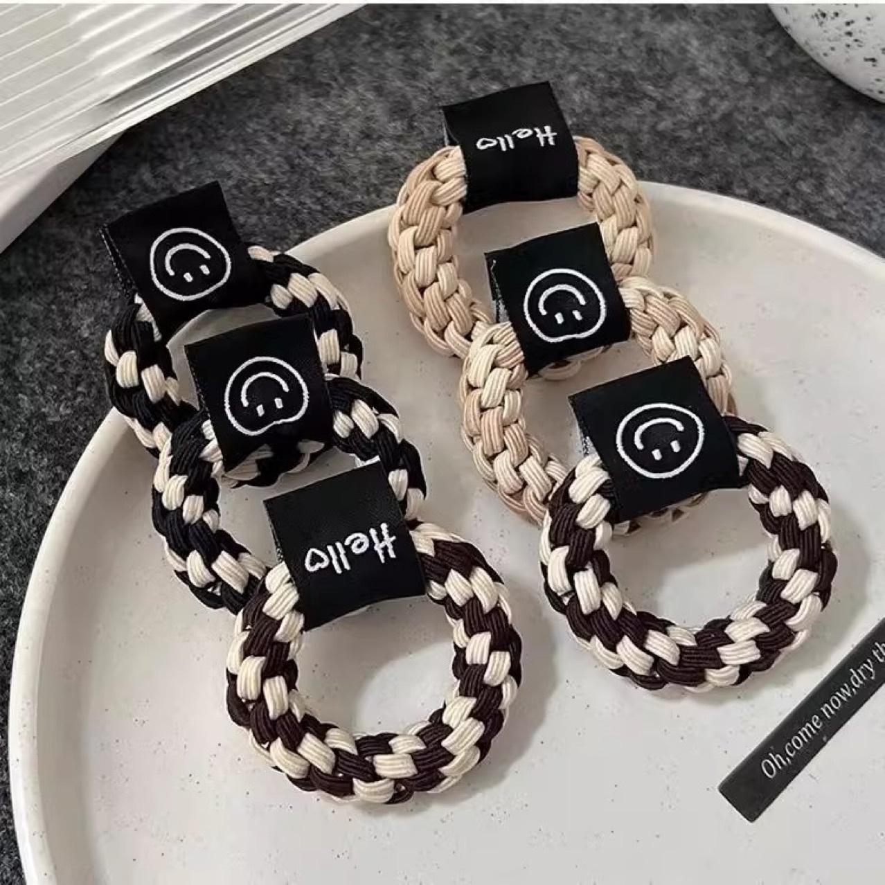 

High-Value Black & White Thickened Hair Tie for High Ponytails & Braids Apricot - Single Piece