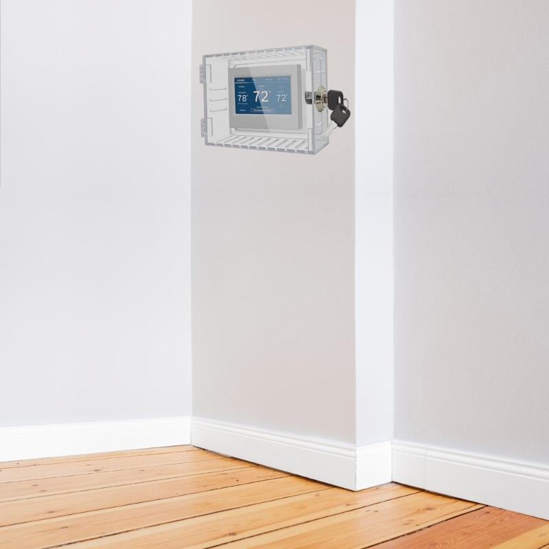 Clear Thermostat Lock Box With Key Lockable Thermostat Protective Cover Replacement Guard for Thermostats On Wall