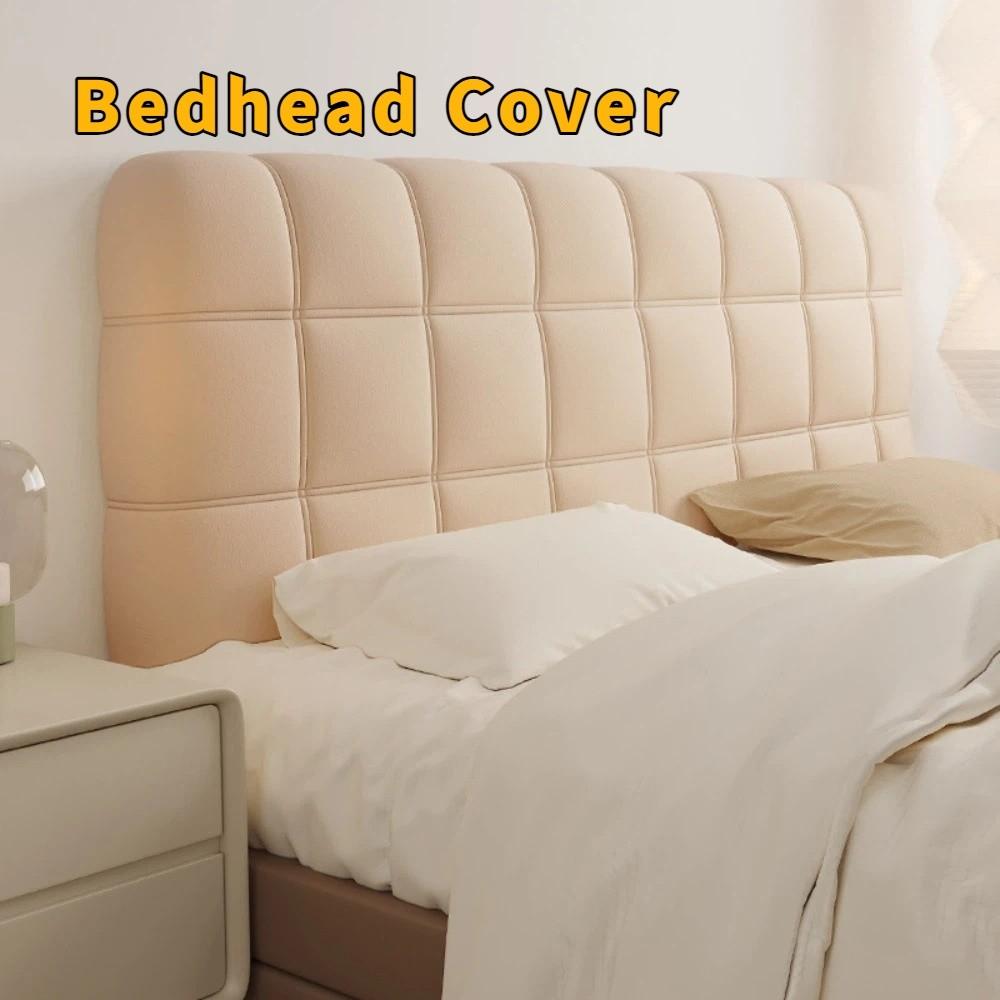 Comfortable Thickened Bedhead Cover Solid Color Soft Bed Back Cover Washable All-inclusive Bed Backrest Cover Home Decor