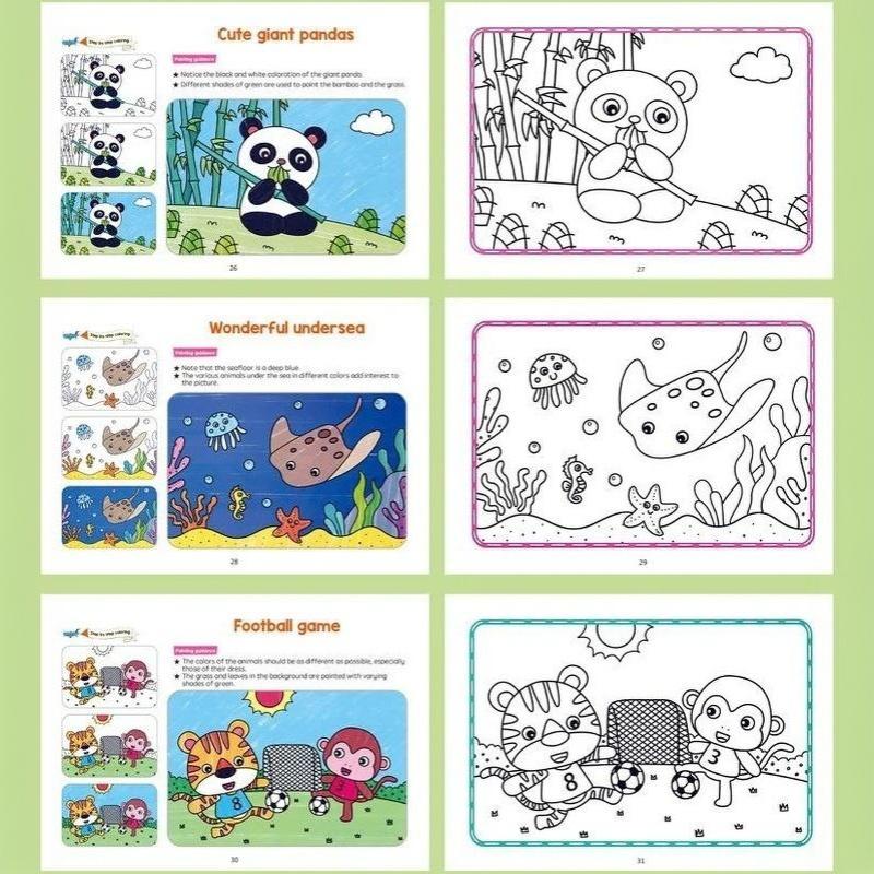 Children's Animal Coloring Books Parent-child Interactive Early Education Toy for Boys Girls Preschool Learning