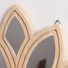 Creative Wooden Lotus Floating Shelf with Mirror Decorative Display Wall Shelf Detachable Crystal Display Rack Bedroom