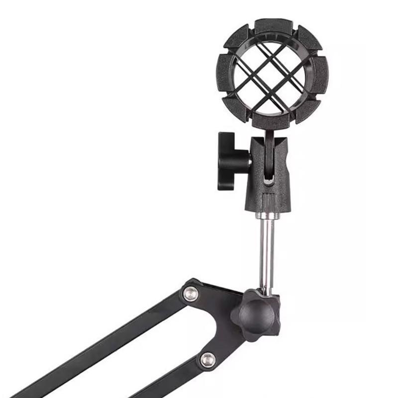 Handheld Microphone Shock Mount Stand, Adjustable Angle and Height Microphone Holder for Clear Auditory Recording