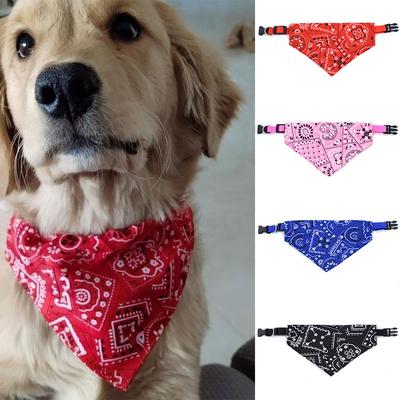 Dog Cat Neck Decor Adjustable Triangular Bandage for Pet Washable Scarf Bandana Collar Bibs Cat  Birthday Party Dress Up GWFD02