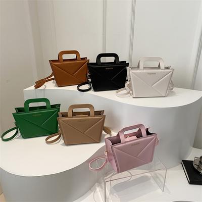 Alta qualidade Moda Cor Sólida Grande Capacidade Nova Primavera Simples e Moderna Bolsa Pequena Quadrada de Mão Ombro Transversal