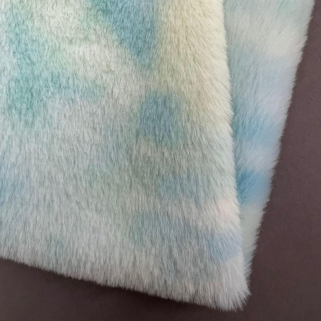 Gradient Tie-Dye Rabbit Fur Plush Fabric for Clothing, Bags, Toys, and Home Textiles.