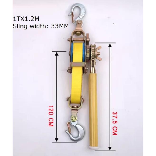 1T-2T Japanese style ratchet cable puller hand steel wire rope winch puller pulling wire grip Industrial grade webbing sling.