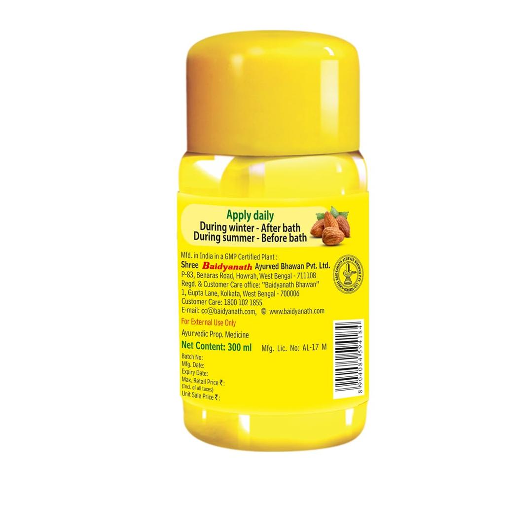 Baidyanath Moisturizing & Nourishing Body Oil For Radiant Skin Hydration, Smooth Texture & Deep Moisture With Vitamins & Antioxidants 300 ml