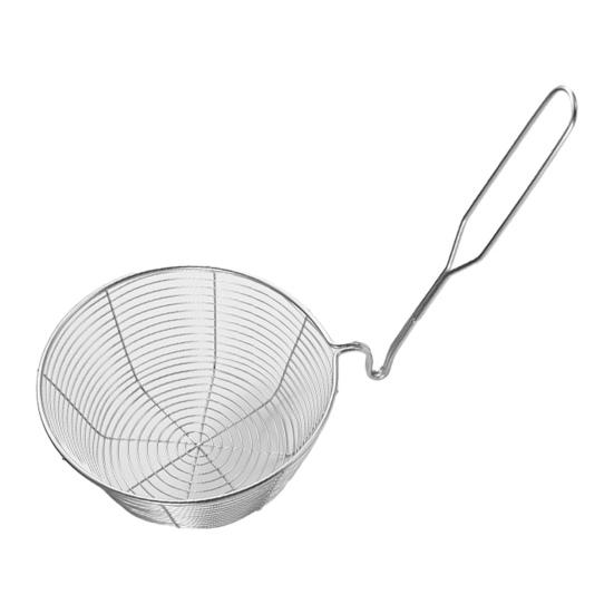 Round Wire Fry Basket with Pot Rim Hook Oil Draining Fry