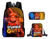 New Roblox Student School Bag Roblox Digital Printing Backpack Three-piece Set Lunch Bag Pencil Case