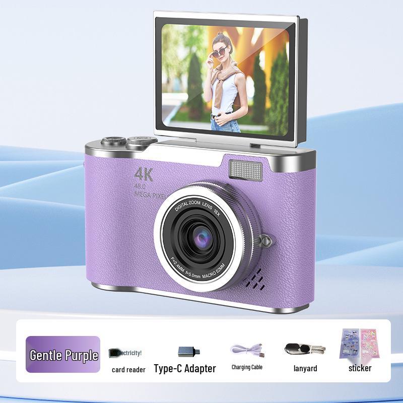 4K HD digitální fotoaparát, vysoký počet pixelů, připravený na selfie, mobilní nahrávání, cestování studentů, CCD ve stylu retro