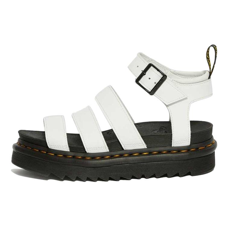 New Dr.Martens Blaire Leather Strap Sandals White Women's 25768100