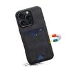 DENIOR For iPhone 16 Pro Case Leather+TPU Card Slot Kickstand Phone Cover