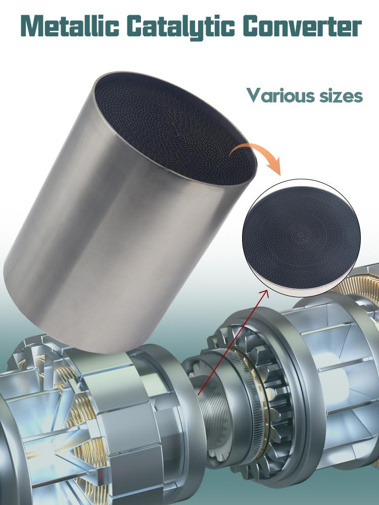 114X100mm 200CPSI High Quality Flow Catalytic Converter Filter Packets Universal Metallic Honycomb Catalytic Converter Metallic Catalyst