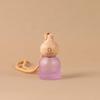 Gourd-Shaped Car Air Freshener Pendant with Lanyard, Frosted Glass Bottle, Beech Wood Lid, Multiple Colors.