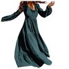 Abito lungo leggero alla moda da donna, maniche larghe, abito lungo vintage artistico