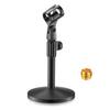 LKCCTK Tabletop Microphone Stand, Adjustable Height, Universal Stand, Stable Design, Universal Microphone Clip, 5/8" & 3/8" Screw Compatible, Multi-Fu