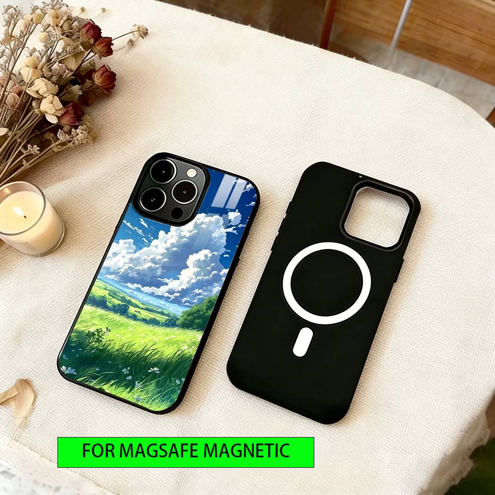 

Grassland Phone Case For iPhone17,16,15,14,13,12,11 Plus,Pro Magnetic with Magsafe Wireless Charging iPhone12Pro