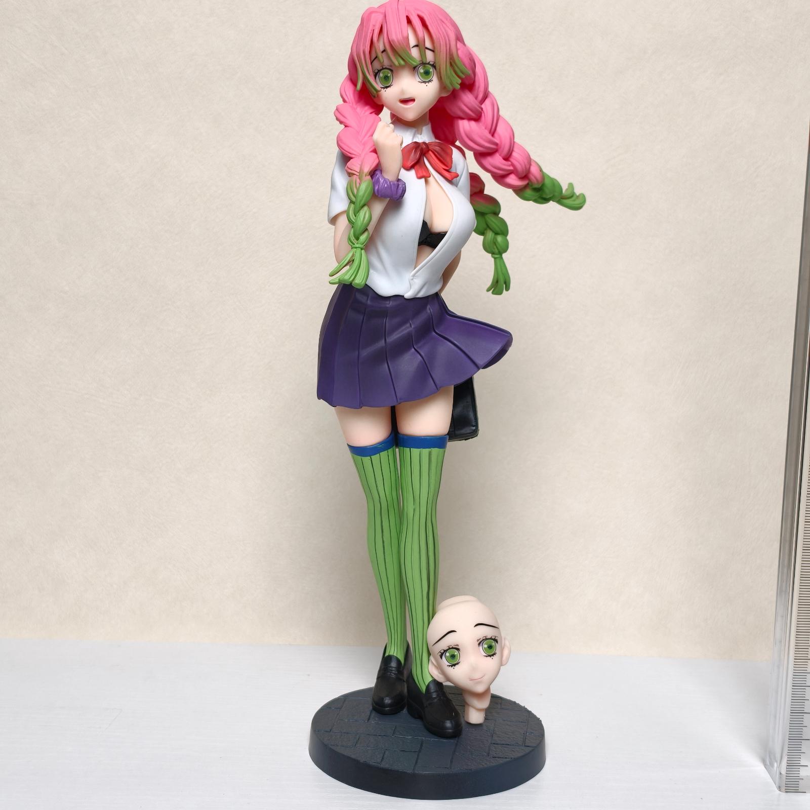 28CM Demon Slayer Mitsuri Kanroji School Uniform Standing Pose Anime Figure Model Statue Pvc Decoration For Anime Fans