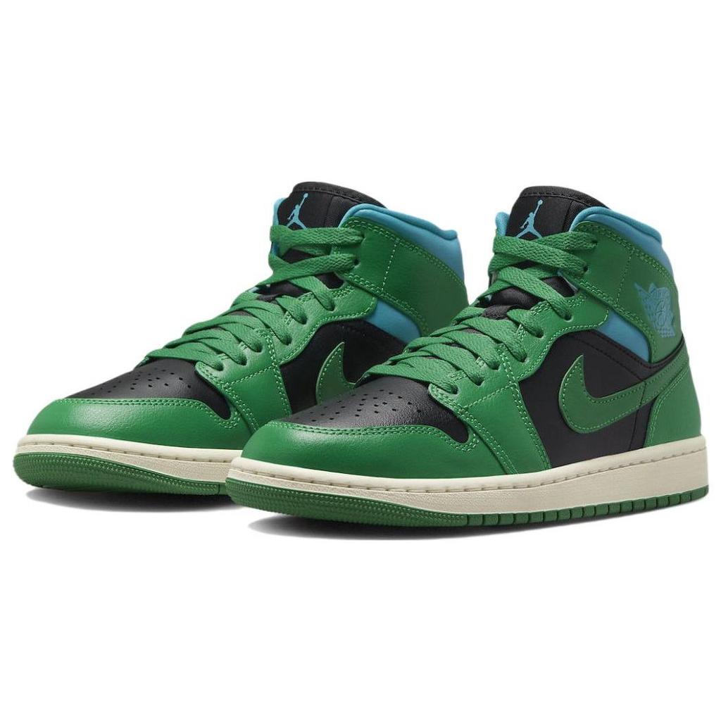 Sneakers da donna Air Jordan 1 Mid Lucky Green Aquatone Nere BQ6472-033