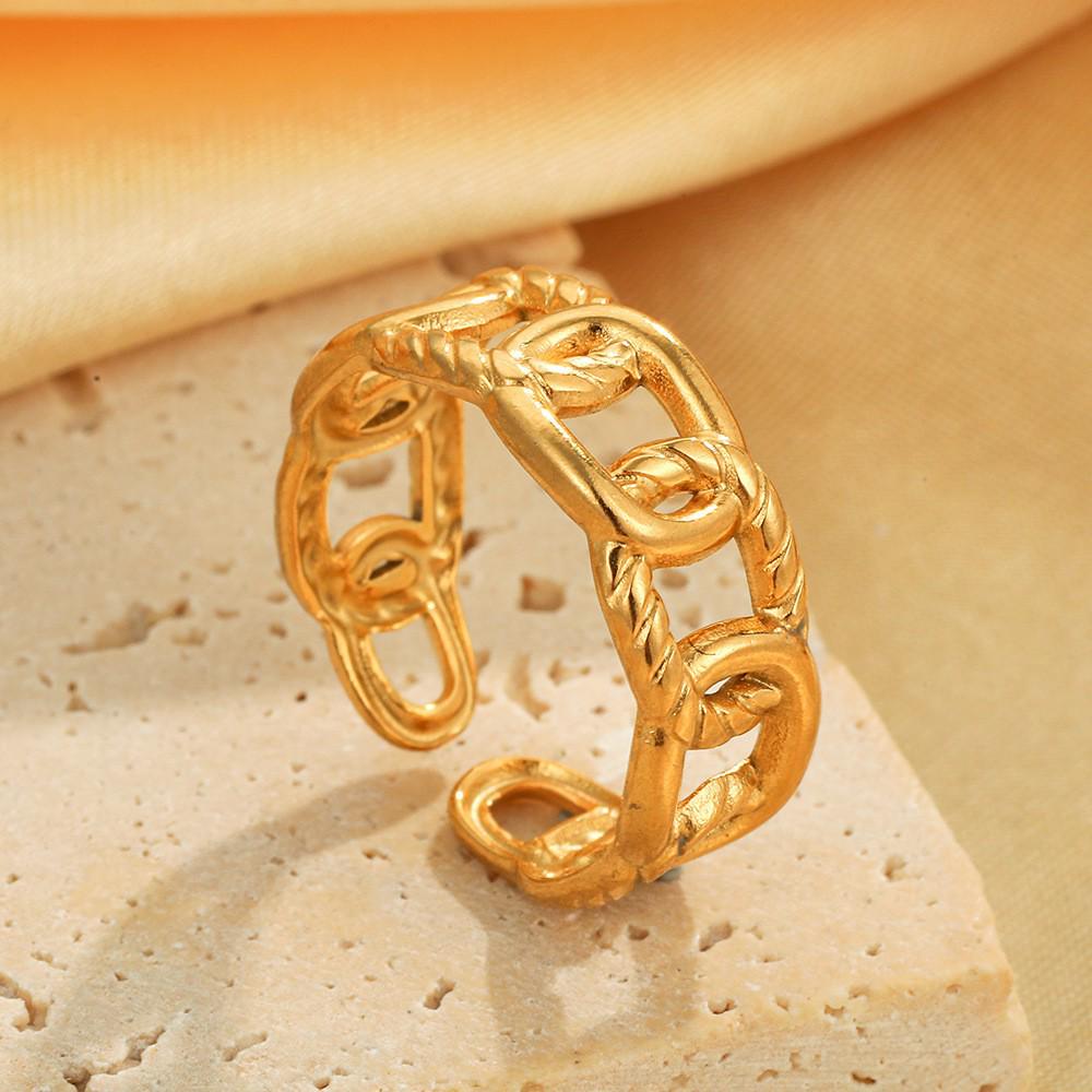 High-End Women's Fashion Stainless Steel Open Ring - Celebrity Style