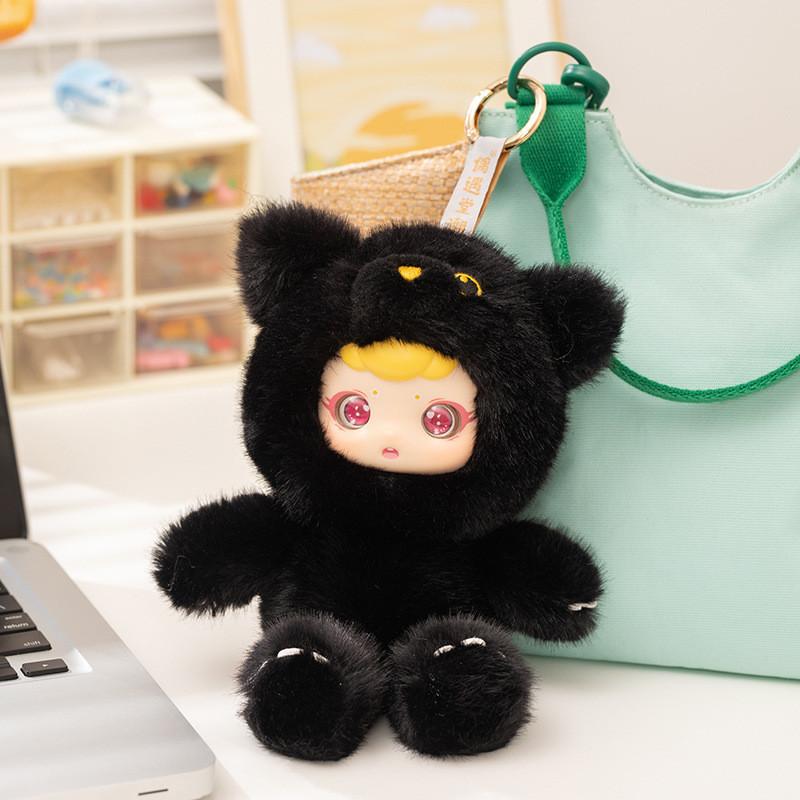 Cute Monkey Plush Bag Charm With Movable Eyes For Kids And Teens